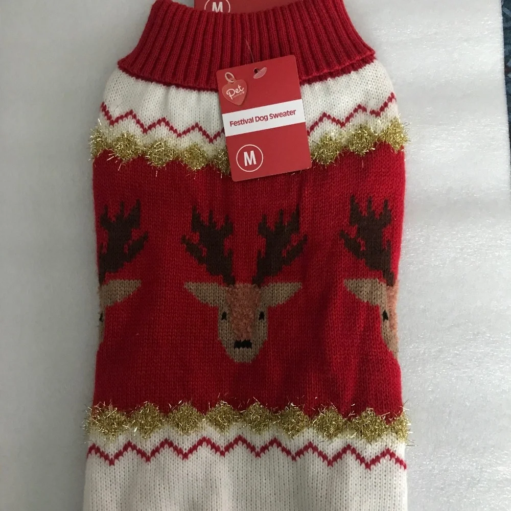 Pet Central Festival Dog Sweater NEW Size M-14”/35.56cm